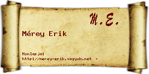 Mérey Erik névjegykártya
